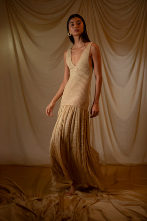 rose gold sequin junior bridesmaid dresses KAYLILAH KNIT DRESS main image 0